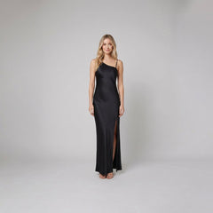 Mira | Long Dress Satin Open Back with Slit, Perfect for Wedding Guest and Formal Occasions