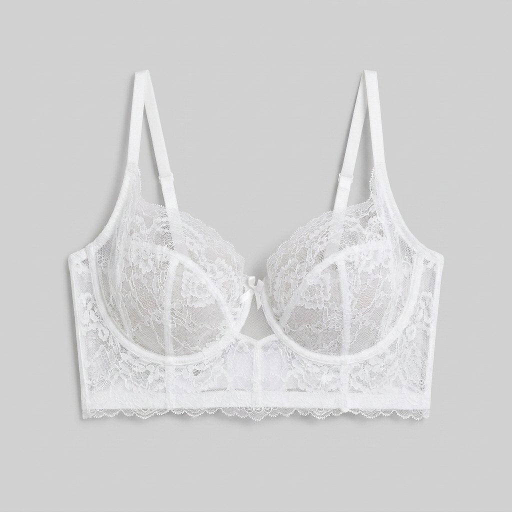 Mira Longline Bra | Lace, Supportive Tulle Lining