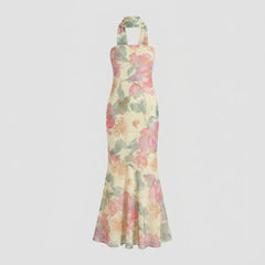 Mira | Maxi Dress Floral Print, Adjustable Straps for Wedding Guests and Summer Events