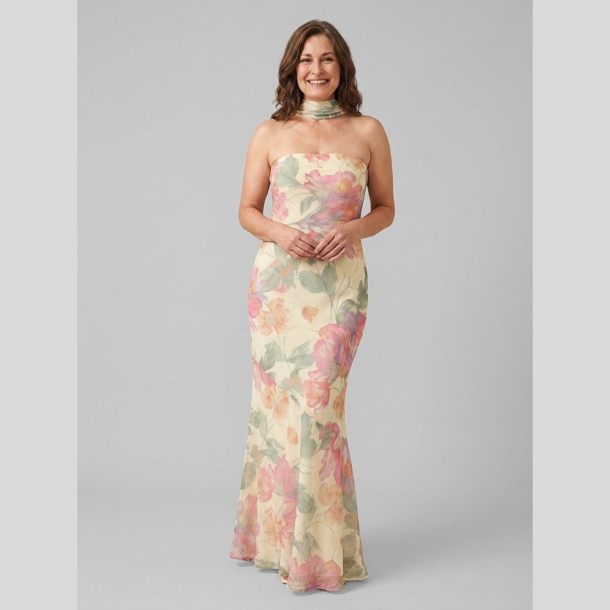 Mira | Maxi Dress Floral Print, Adjustable Straps for Wedding Guests and Summer Events