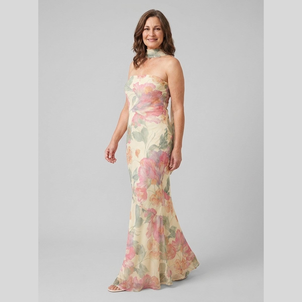 Mira | Maxi Dress Floral Print, Adjustable Straps for Wedding Guests and Summer Events