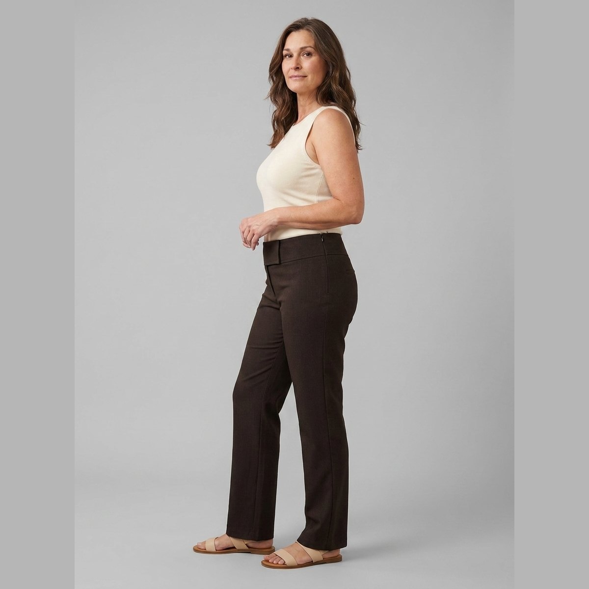 Mira Moon Shine Pants | Thick Waistband, Straight Leg, Side Zipper