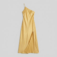 Mira | Satin Dress Open Back Maxi Wedding Guest Dress