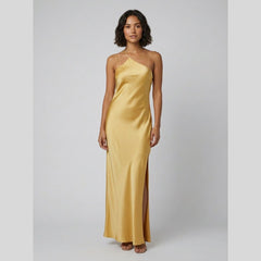 Mira | Satin Dress Open Back Maxi Wedding Guest Dress