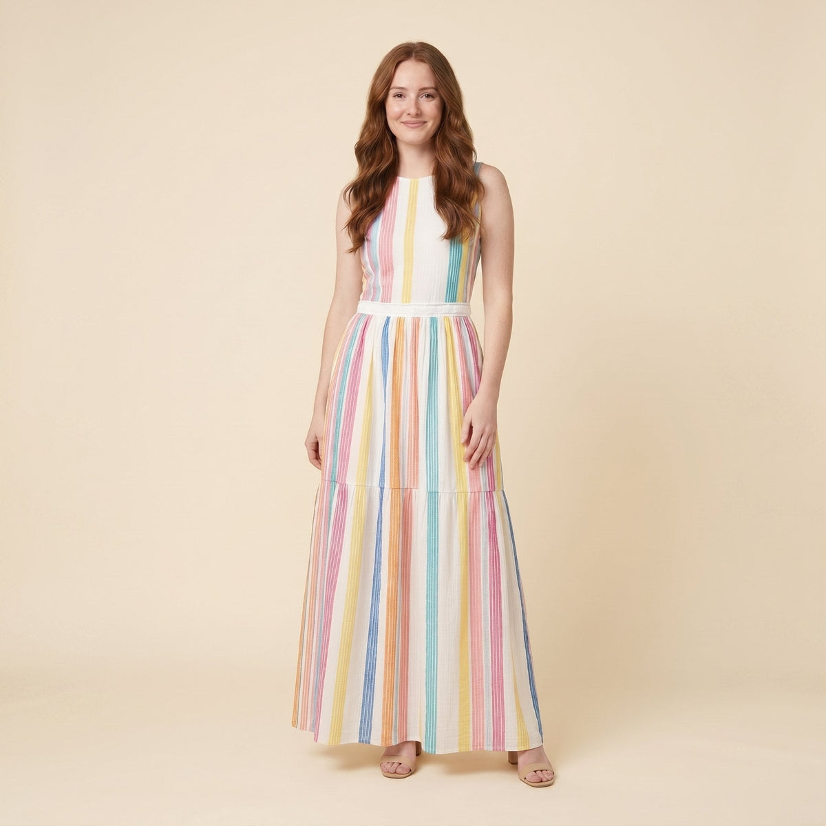 Mira | Maxi Dress Colorful Woven, Sleeveless Long Dress for Women