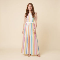 Mira | Maxi Dress Colorful Woven, Sleeveless Long Dress for Women