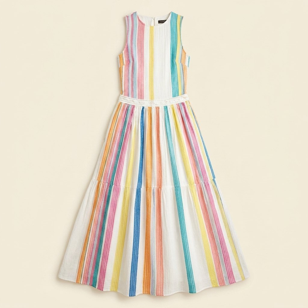 Mira | Maxi Dress Colorful Woven, Sleeveless Long Dress for Women