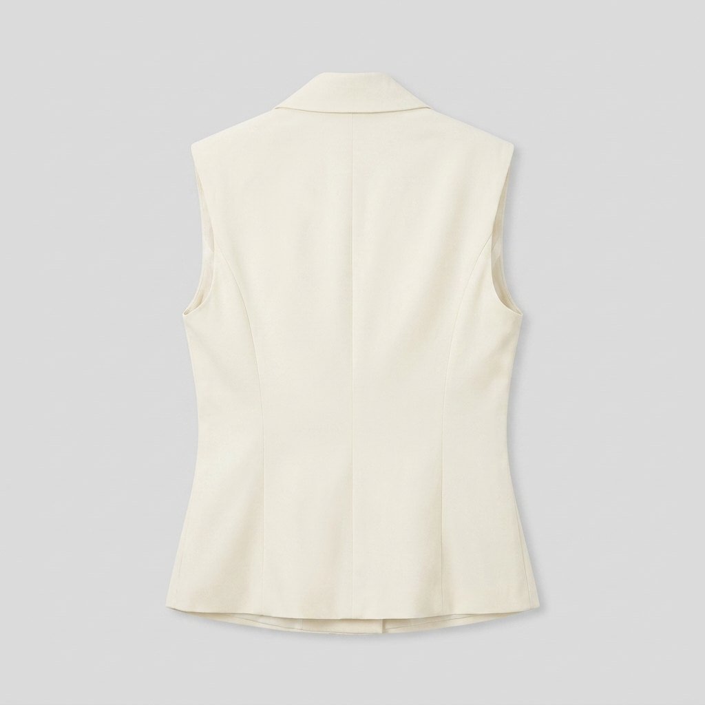 Nora | Women's Vest Asymmetrical Cut, Metallic Ruched Design