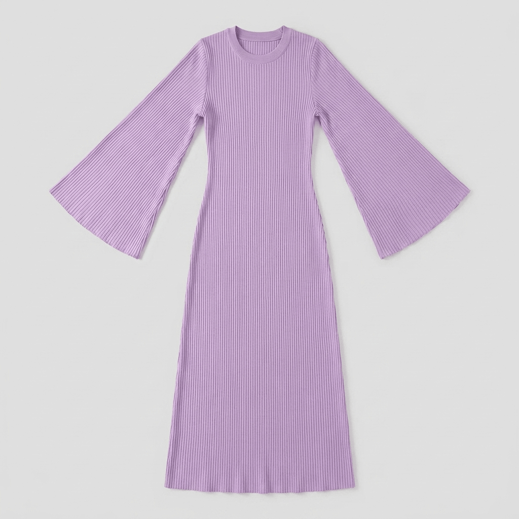 Nori Maxi Dress | Striped Knit with Elegant Bell Sleeves