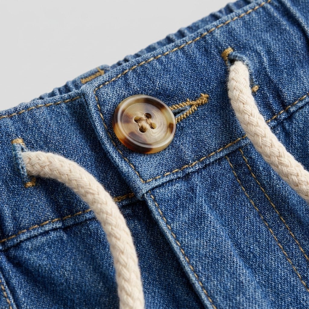 Olivia | Women's Set Organic Cotton Blend, Button-Down Top & Drawstring Shorts