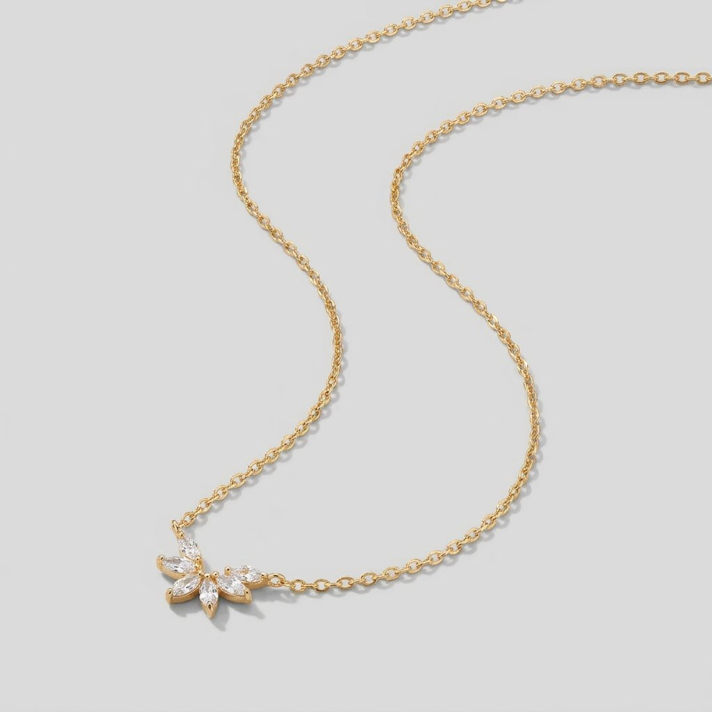 Omelia Crystal Leaf Necklace