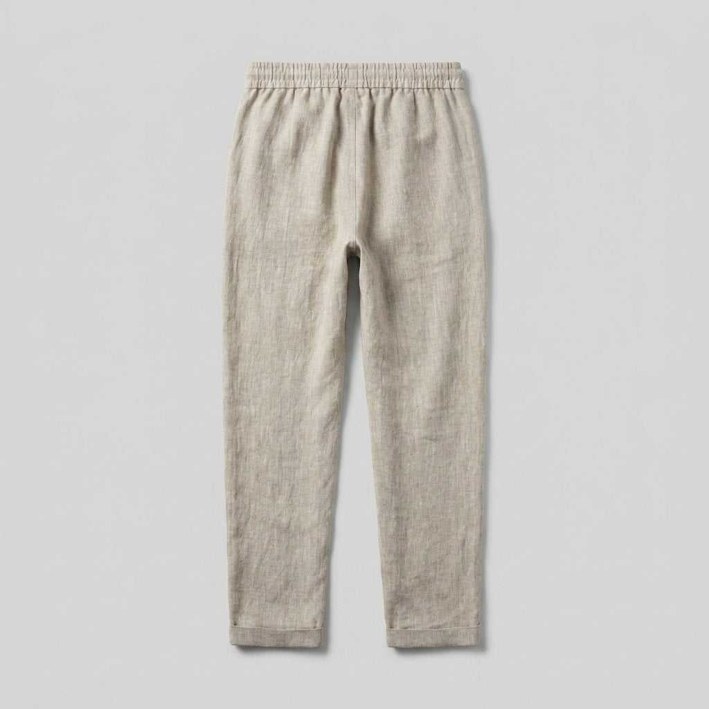 Palo | Linen Pants Men, Medium Weight, Tapered Fit, Elastic Drawstring