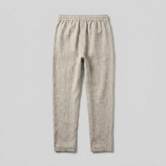 Palo | Linen Pants Men, Medium Weight, Tapered Fit, Elastic Drawstring
