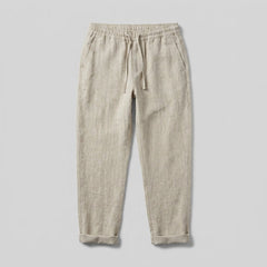 Palo | Linen Pants Men, Medium Weight, Tapered Fit, Elastic Drawstring