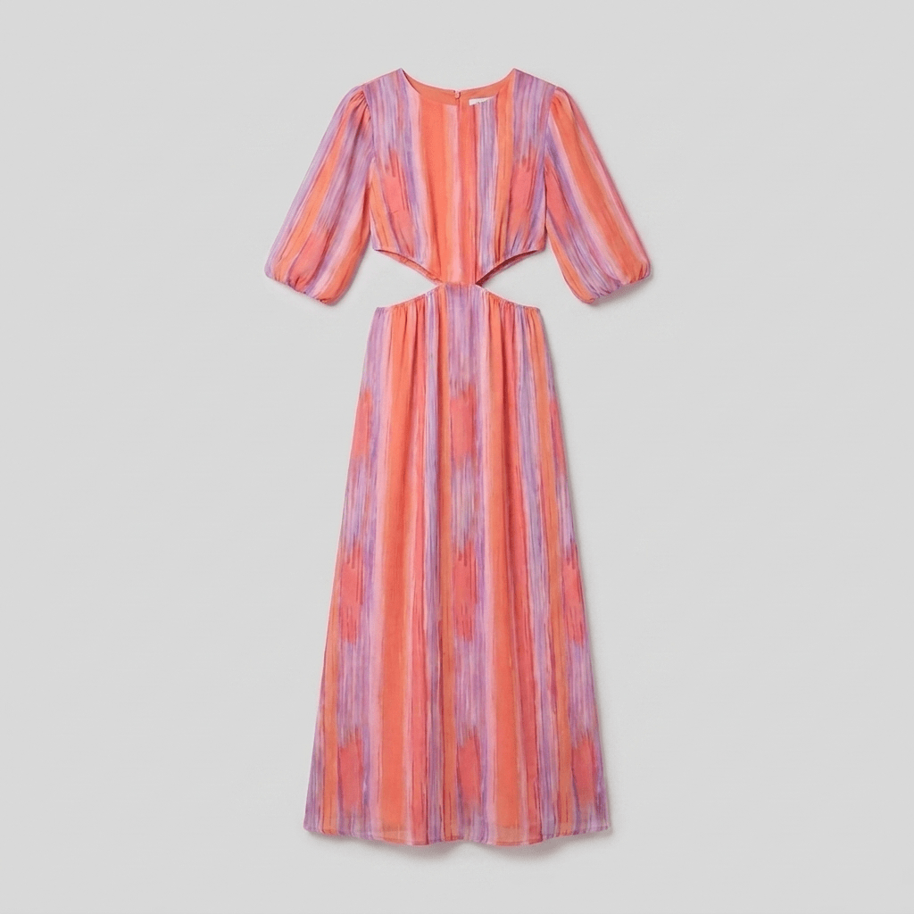 Pavona Dress | Elegant Fabric with Side Cut-Outs