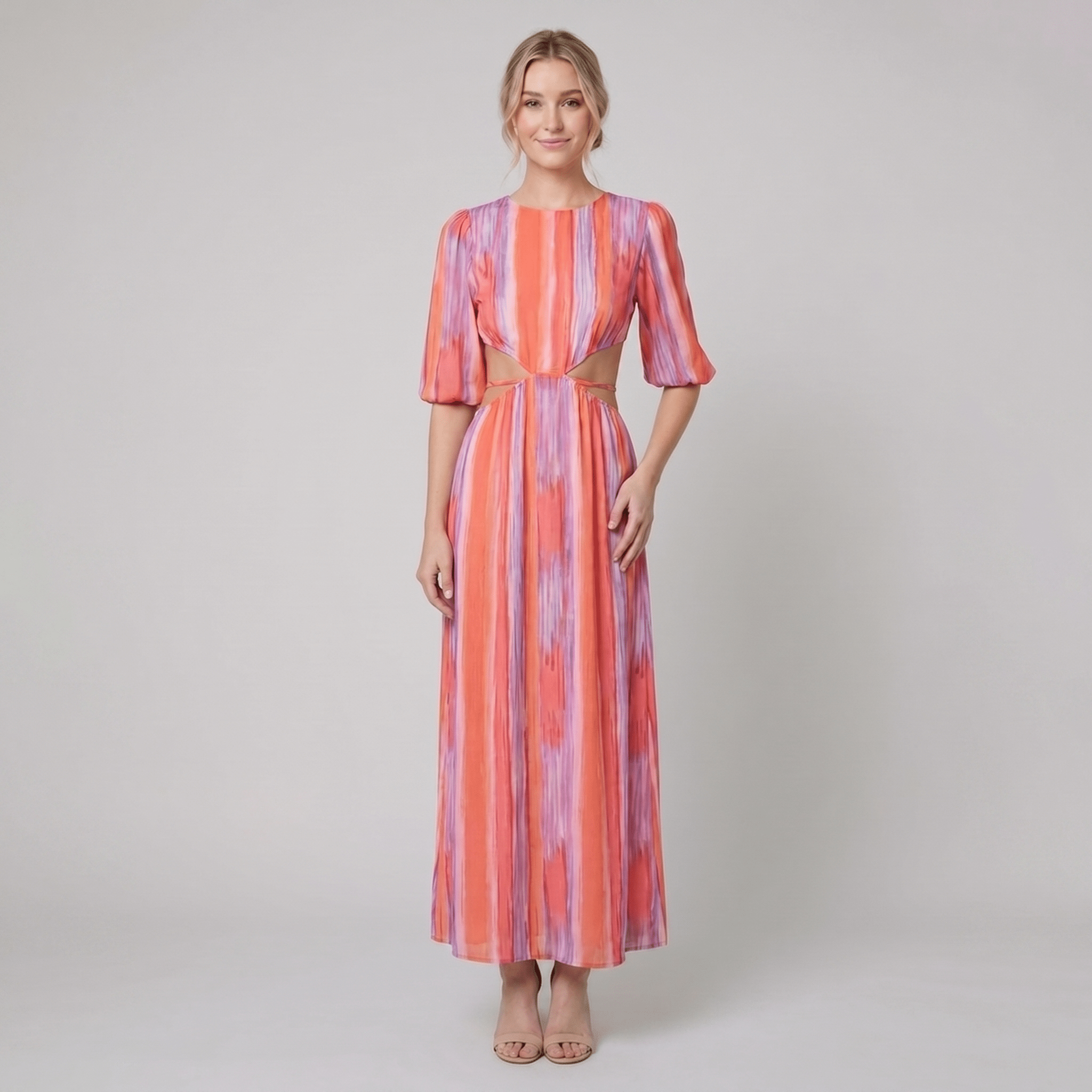 Pavona Dress | Elegant Fabric with Side Cut-Outs