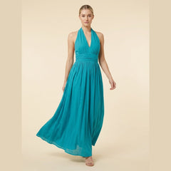 Phaedra | Maxi Dress Boho Cotton-Linen Halter Long Dress for Women