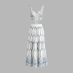 Pinta | Two Piece Skirt Set Printed, Tie Back Design