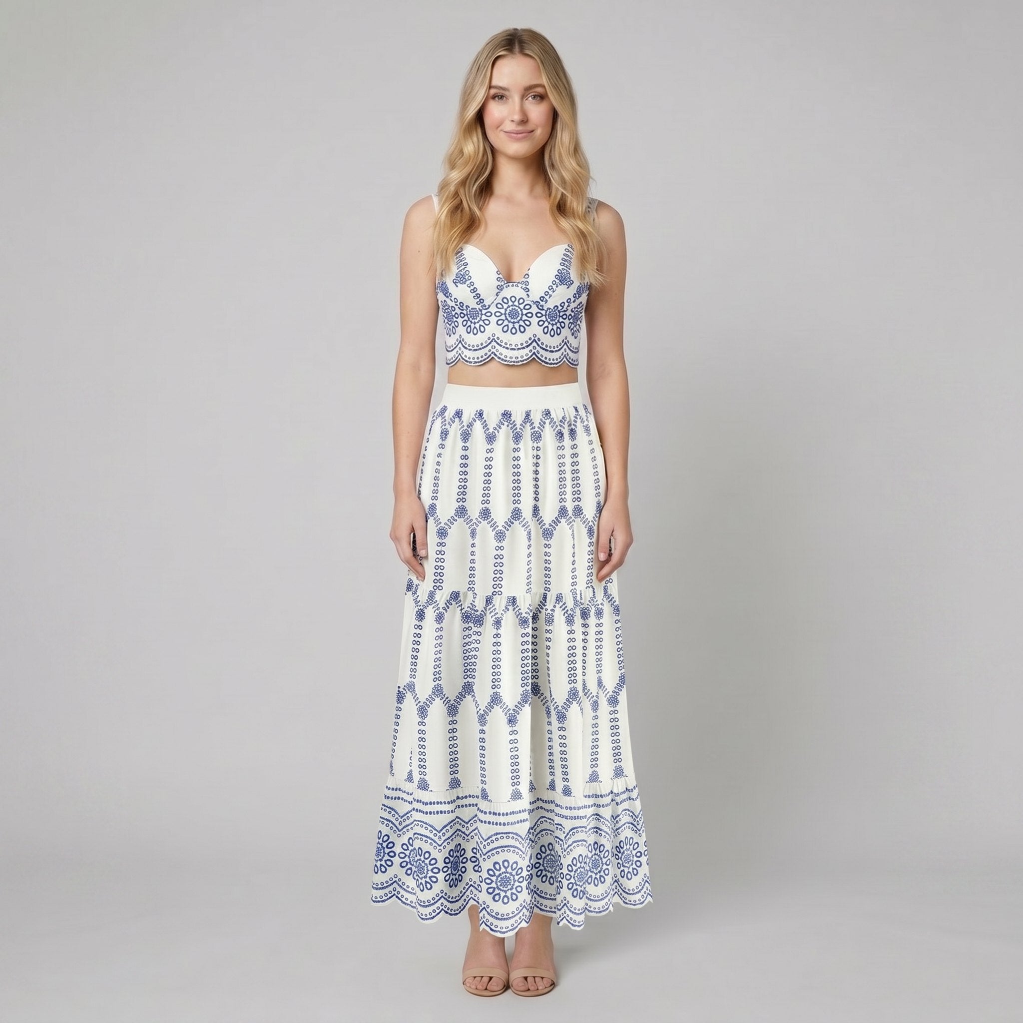 Pinta | Two Piece Skirt Set Printed, Tie Back Design
