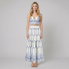 Pinta | Two Piece Skirt Set Printed, Tie Back Design