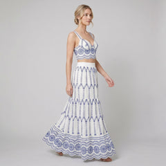 Pinta | Two Piece Skirt Set Printed, Tie Back Design