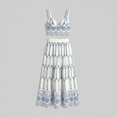Pinta | Two Piece Skirt Set Printed, Tie Back Design