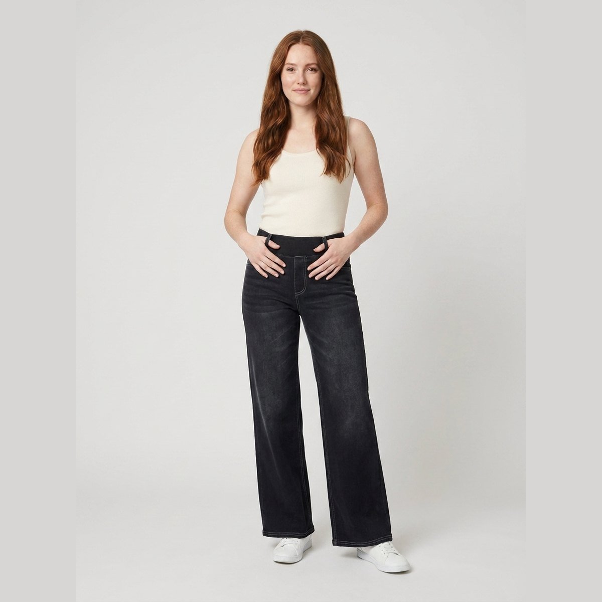 Polo Wide Leg Jeans | High Waisted Stretch Denim, Black
