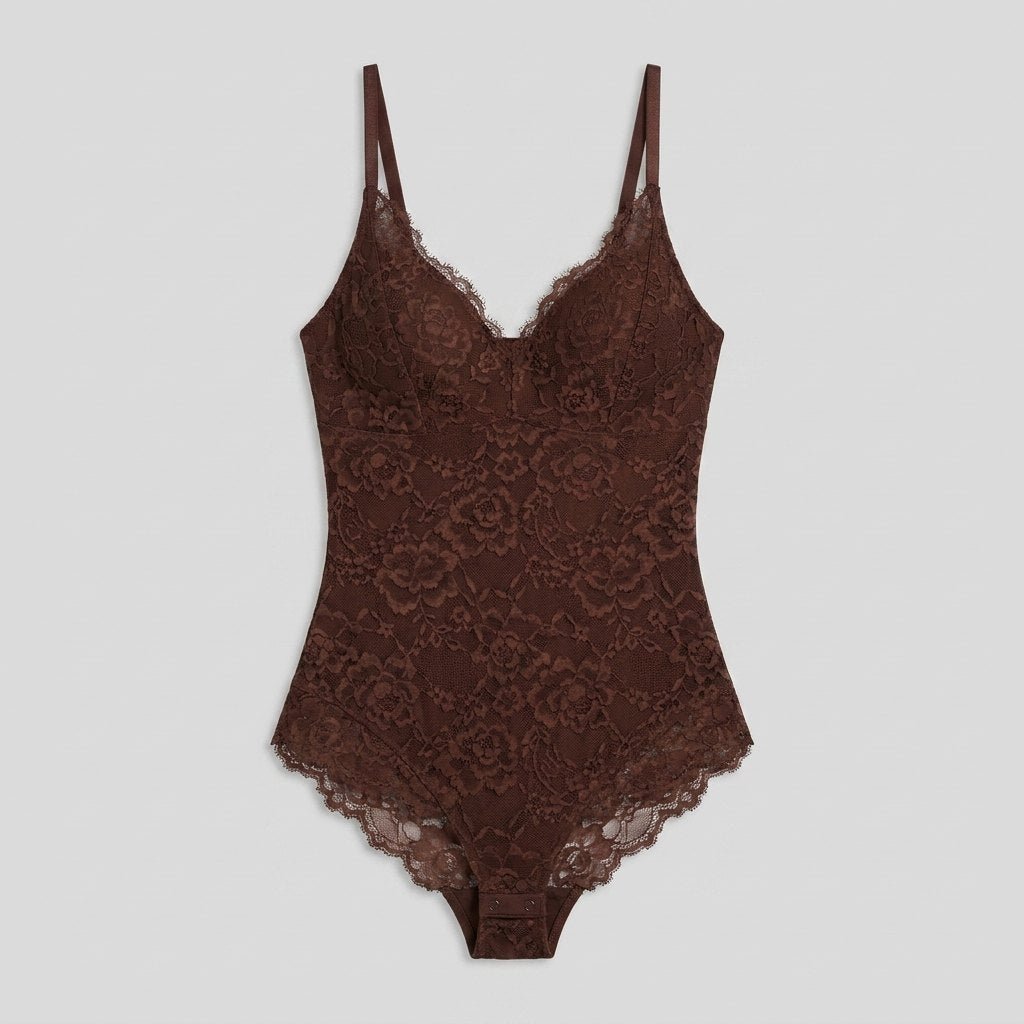 Poppy | Lace Bodysuit Deep-V Neck, Breathable Fabric, Tummy Control