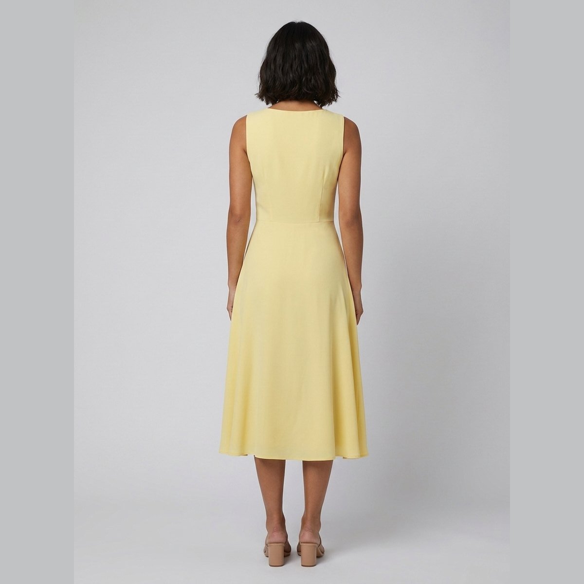 Raffi | Womens Dress Ruffle Trim, A-Line Midi Dress