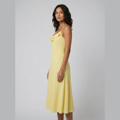 Raffi | Womens Dress Ruffle Trim, A-Line Midi Dress