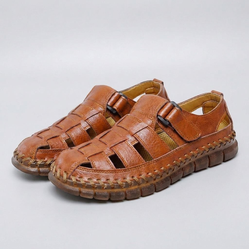 Raven | Fisherman Sandals Woven Leather, Adjustable Strap for Men and Women