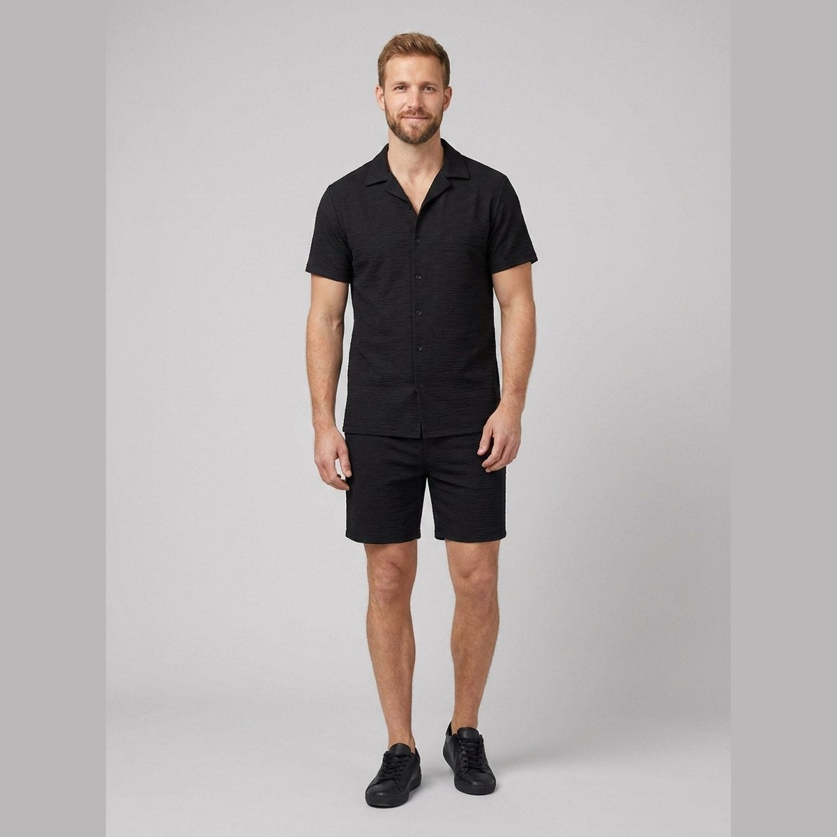 Relaxtic | Mens Shirt and Shorts Set Woven Material, Regular Fit