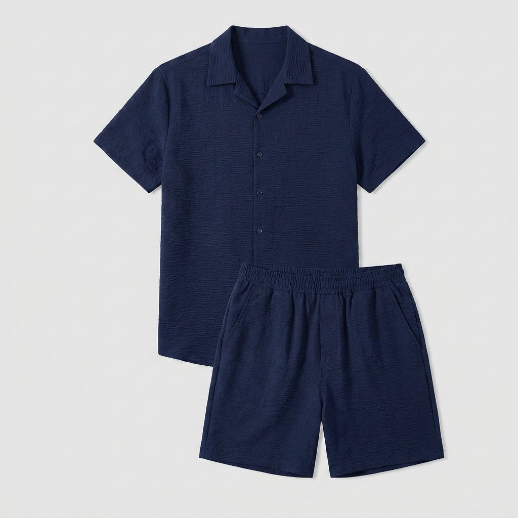 Relaxtic | Mens Shirt and Shorts Set Woven Material, Regular Fit