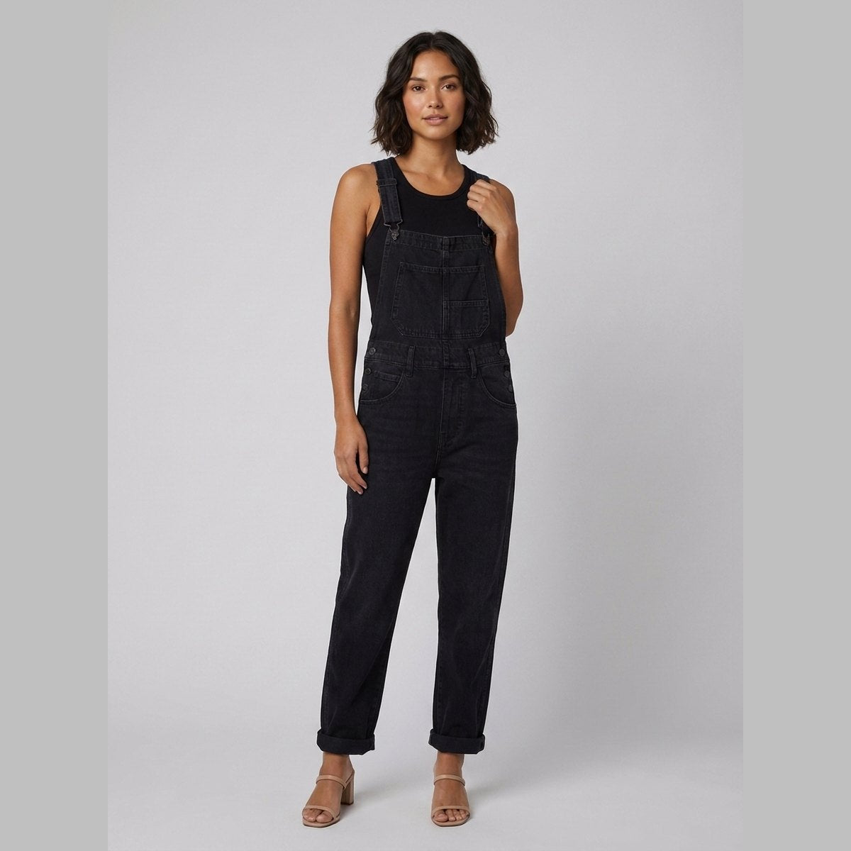 Relaxtic Women's Overalls | Adjustable Cotton Blend, Relaxed Fit, Full-Length