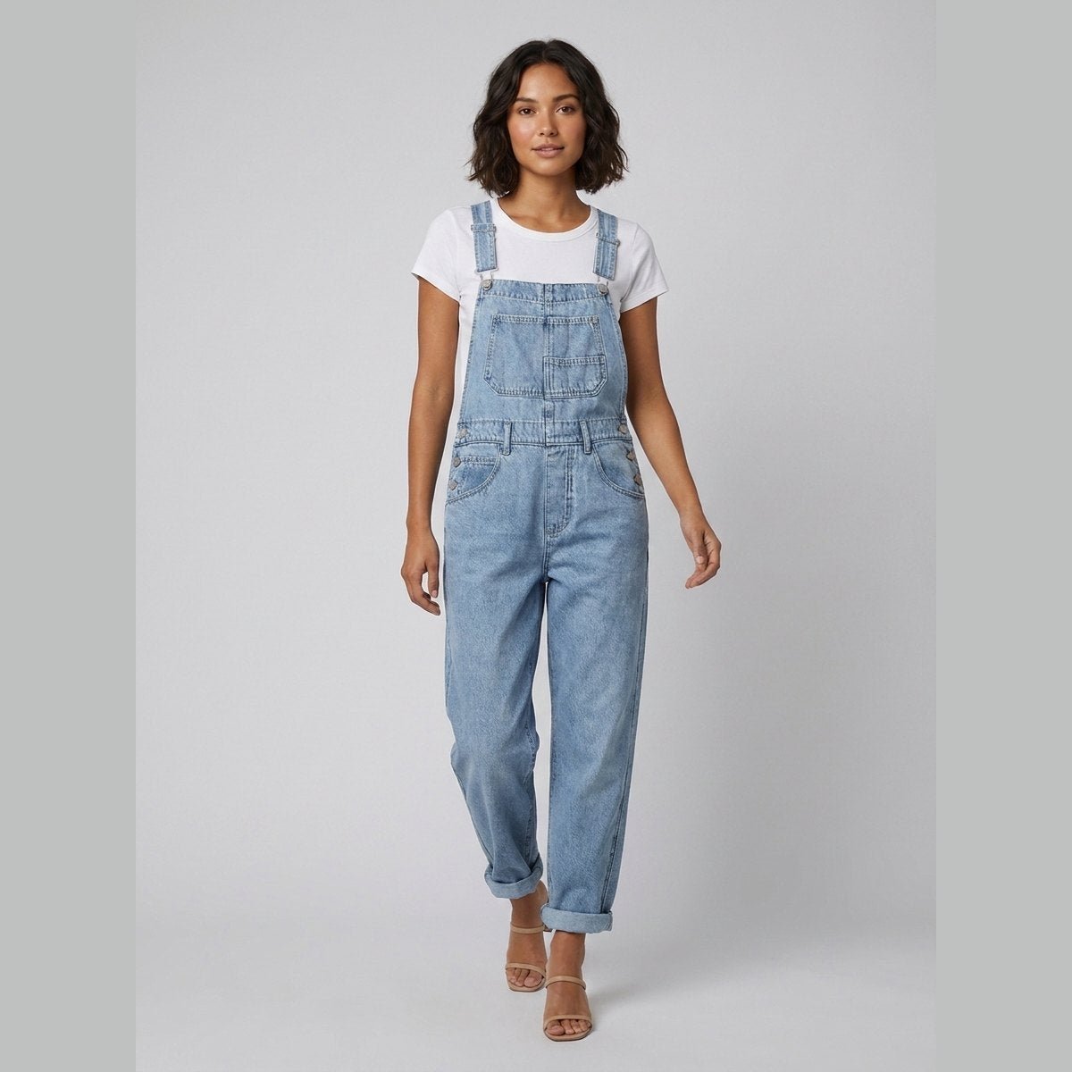 Relaxtic Women's Overalls | Adjustable Cotton Blend, Relaxed Fit, Full-Length