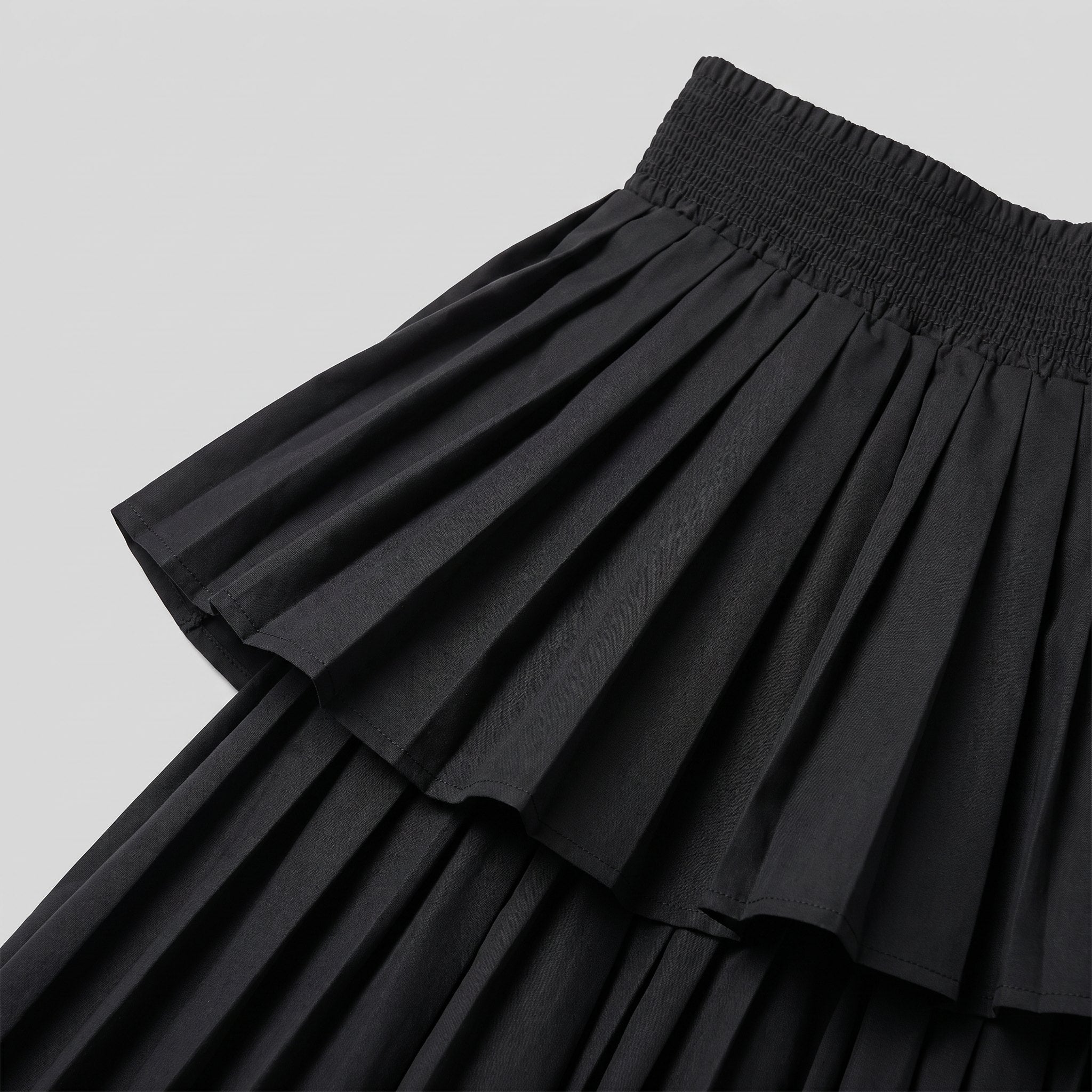 Rielle Maxi Skirt | Pleated, Tiered Silhouette, Elastic Panels