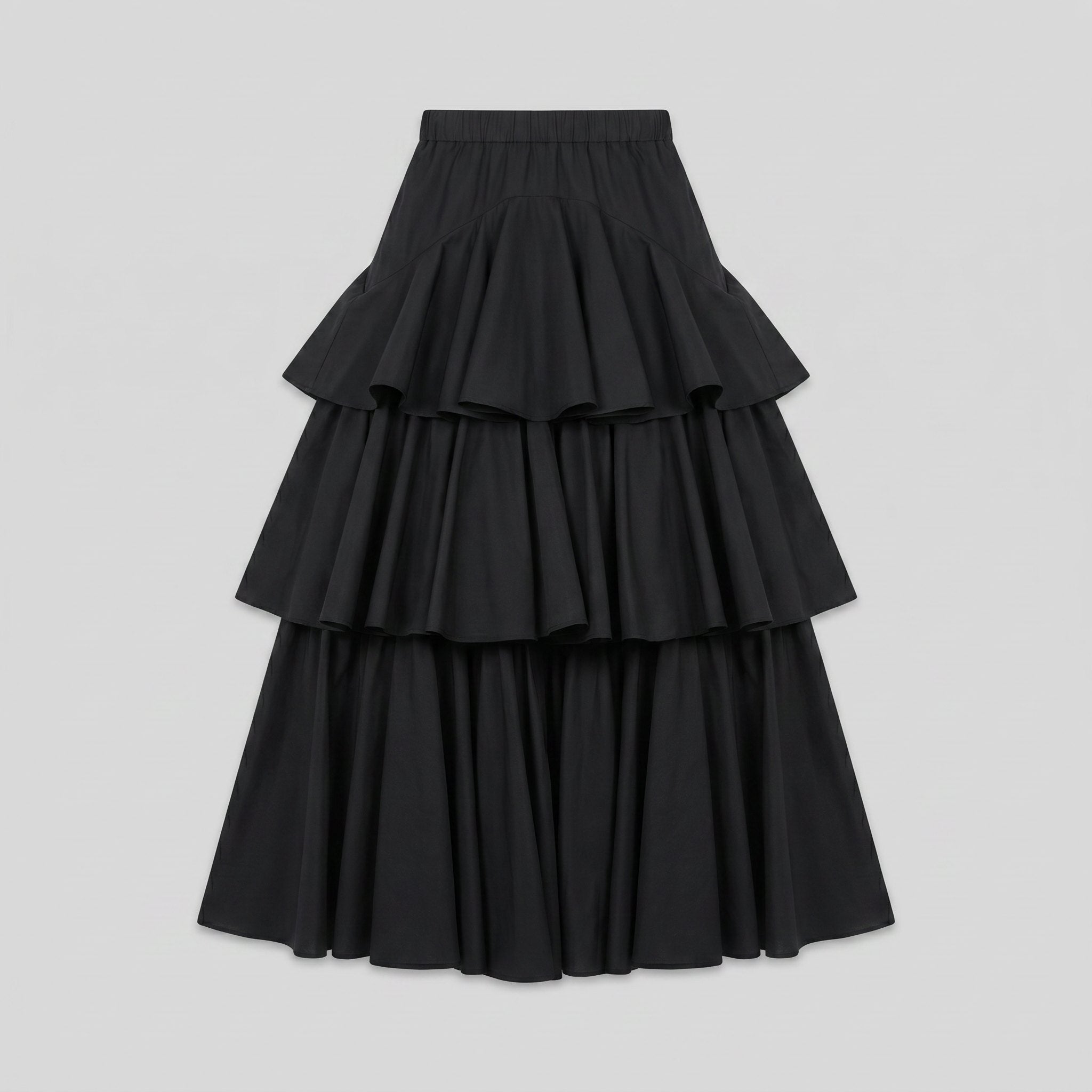 Rielle Maxi Skirt | Pleated, Tiered Silhouette, Elastic Panels
