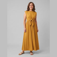 Rina | Maxi Dress Sleeveless, Tie-Up Detail, Soft Fabric, Full-Length