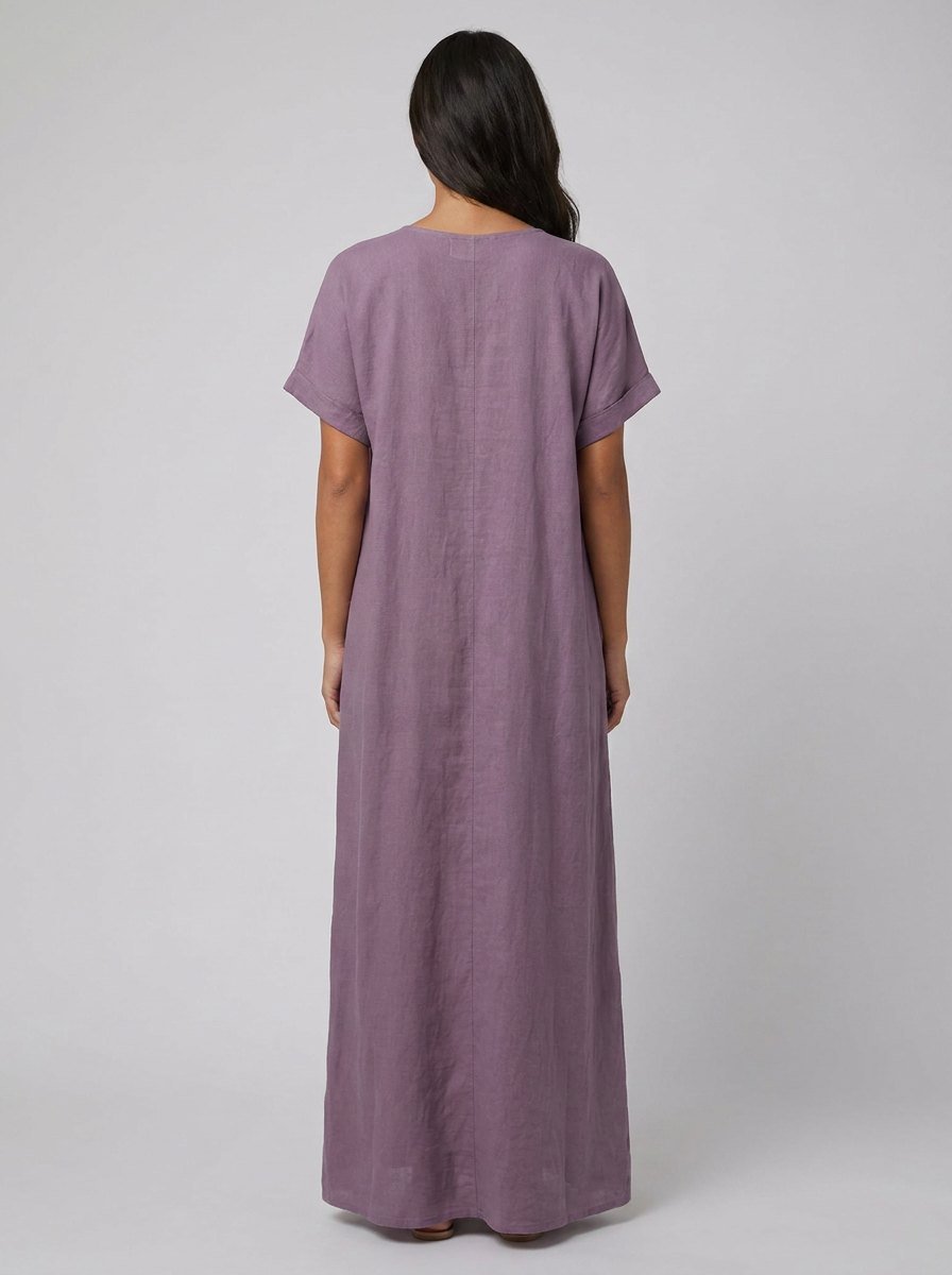 Riva Maxi Dress | Lace V-Neck, Cotton-Linen Blend