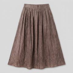Rosa Midi Skirt | Pleated A-Line, Ramie-Lyocell Blend