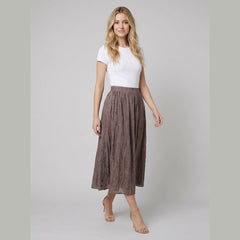 Rosa Midi Skirt | Pleated A-Line, Ramie-Lyocell Blend