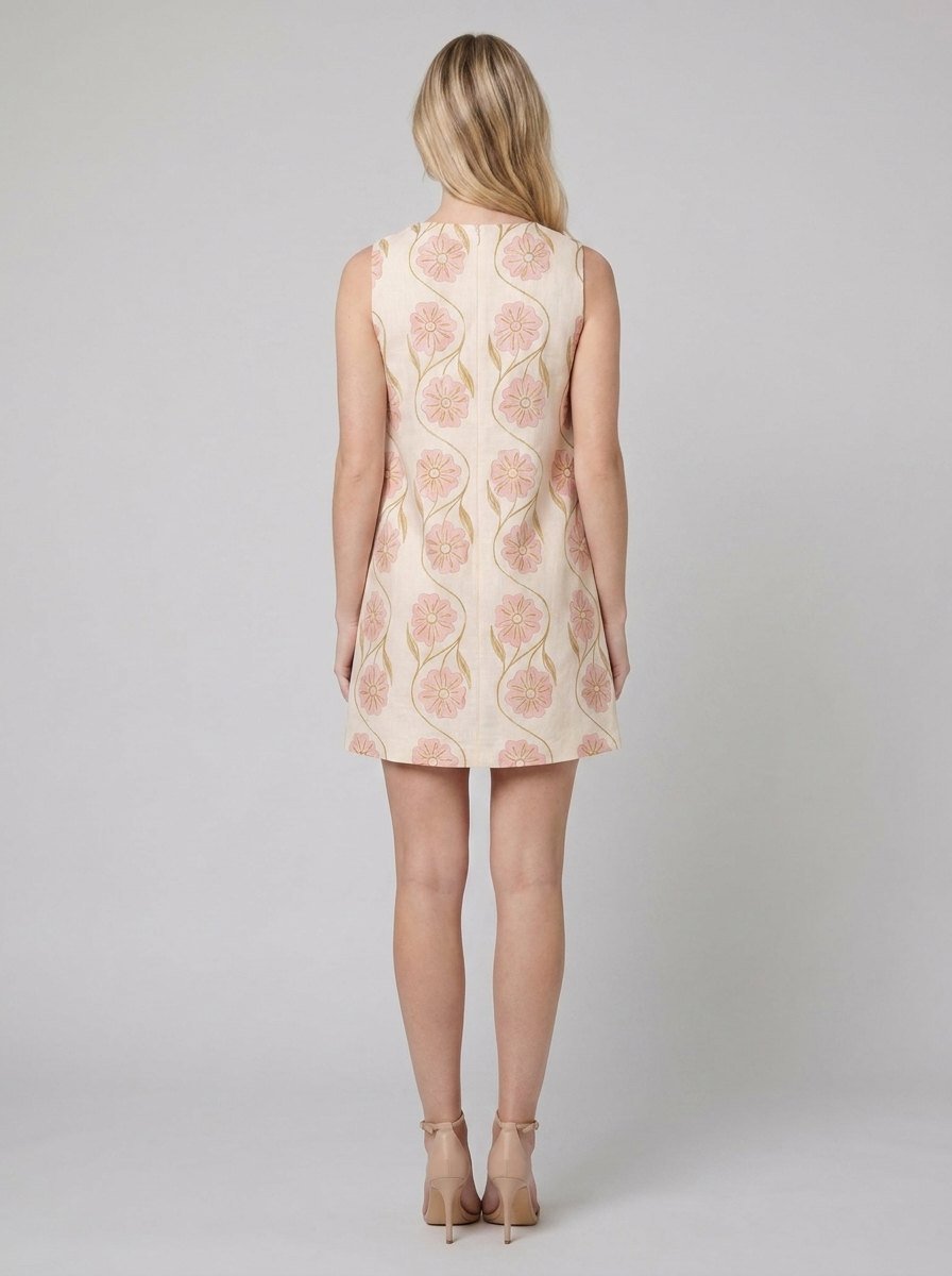 Rosa | Womens Dress Sleeveless, Romantic Print, Woven Fabric