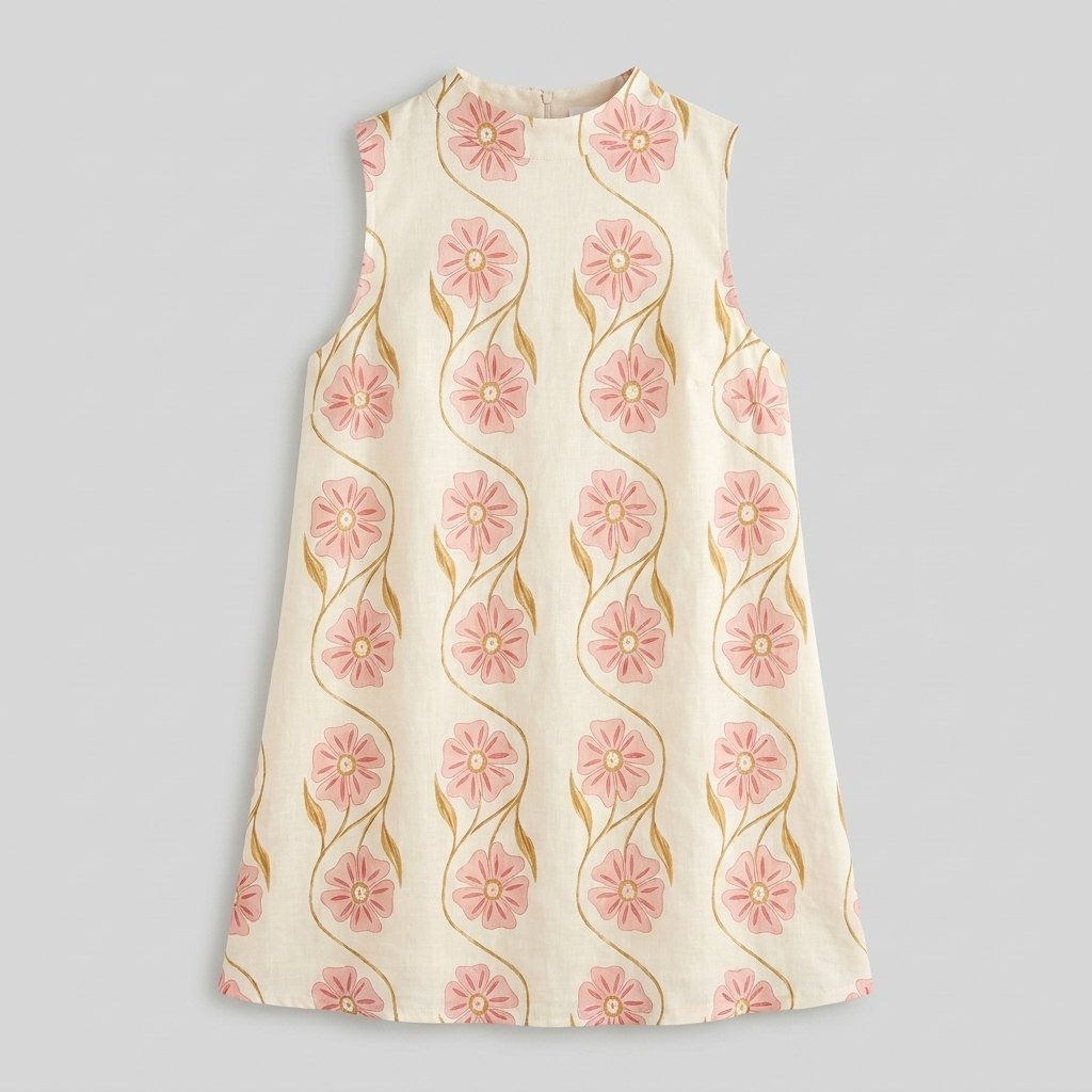 Rosa | Womens Dress Sleeveless, Romantic Print, Woven Fabric
