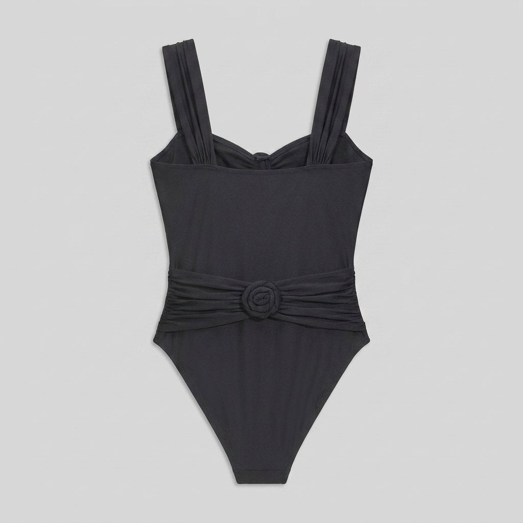 Rosa | One-Piece Swimsuit Tummy Control, Ruching & Sculptural Rosettes