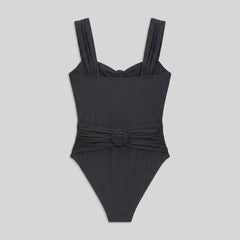Rosa | One-Piece Swimsuit Tummy Control, Ruching & Sculptural Rosettes