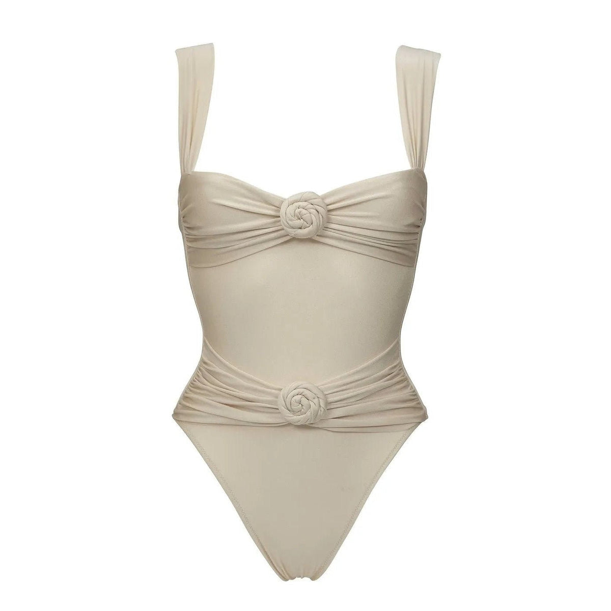 Rosa | One-Piece Swimsuit Tummy Control, Ruching & Sculptural Rosettes