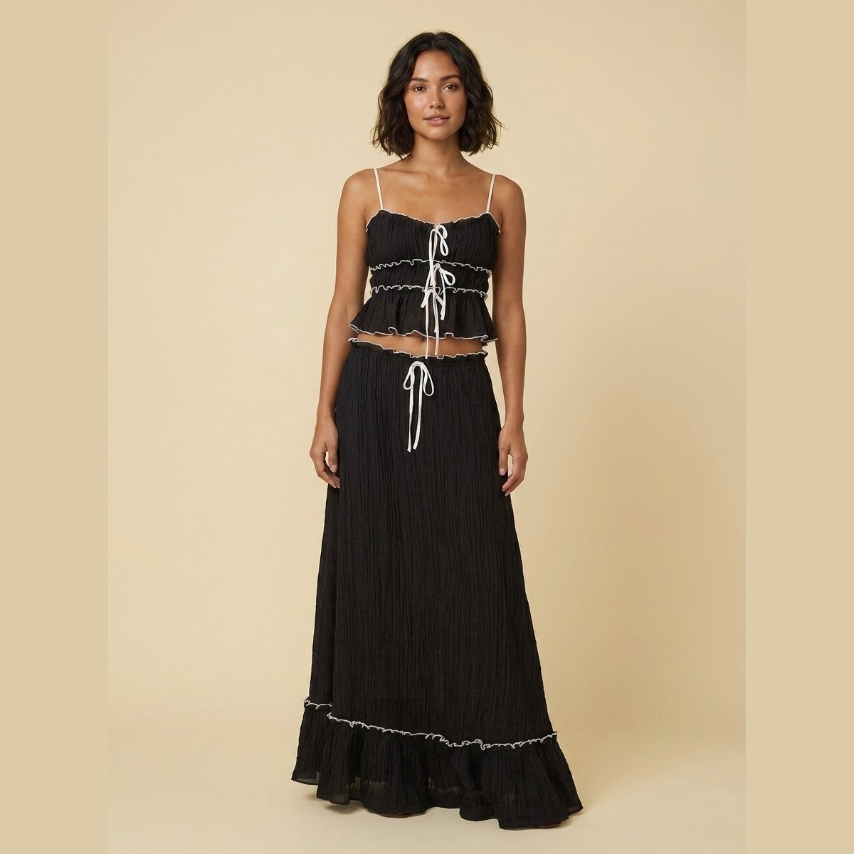 Romy | Summer Set Boho Crop Top & Maxi Skirt, Adjustable Fit