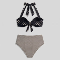 Sandy | Starfish Bikini Set Retro Polka Dot, High Stretch, Wireless Bra