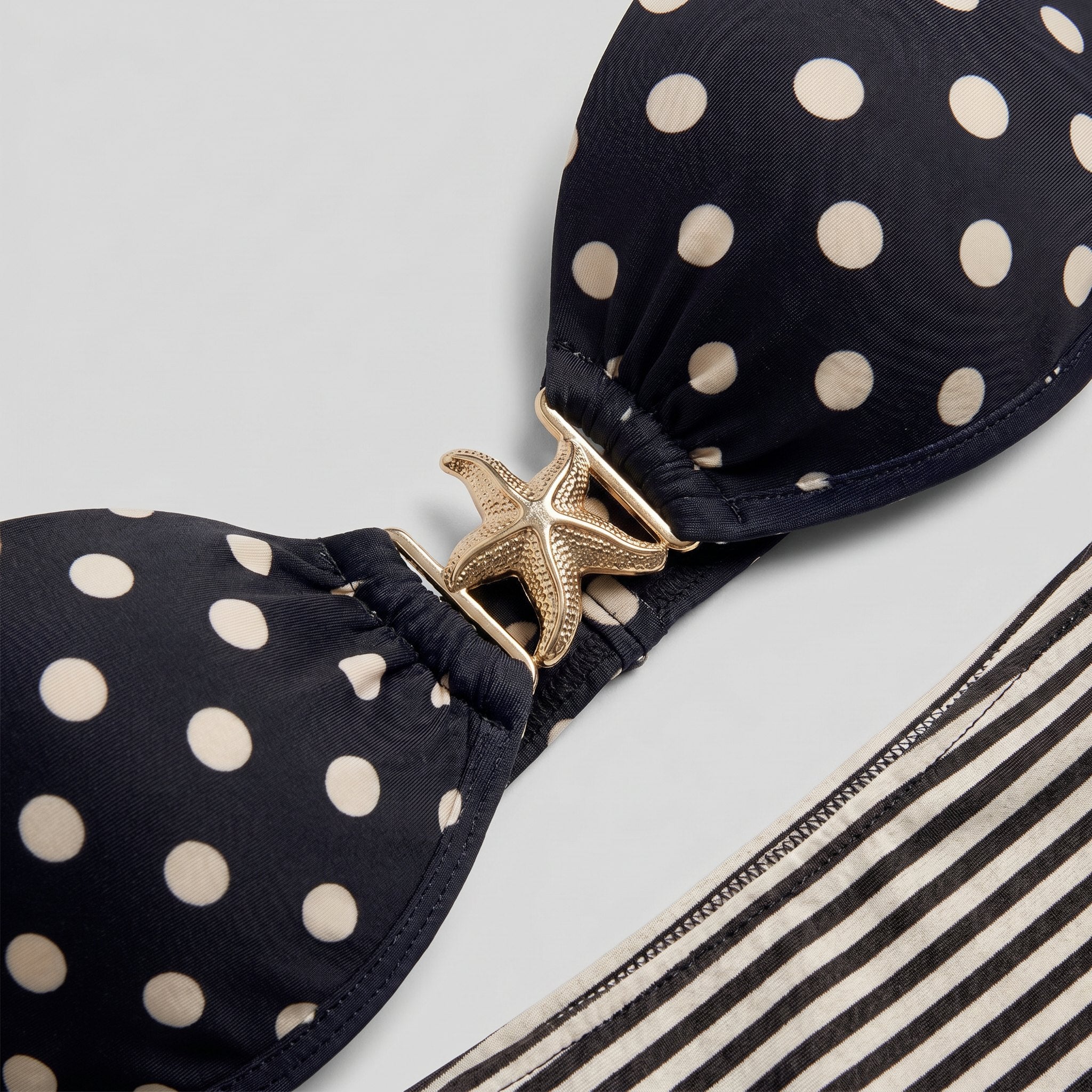 Sandy | Starfish Bikini Set Retro Polka Dot, High Stretch, Wireless Bra
