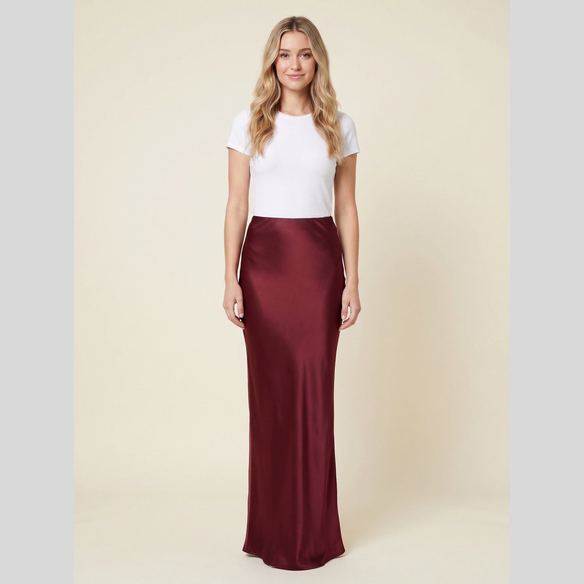 Satin Maxi Skirt | Elegant Design, Regular Fit for Women